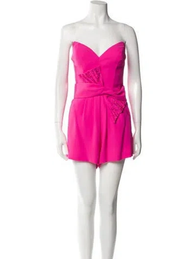 Pre-owned Tarik Ediz Strapless Romper W/ Tags In Pink