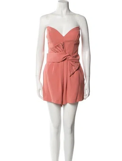 Pre-owned Tarik Ediz Strapless Romper W/ Tags In Pink
