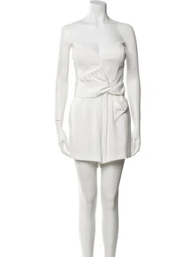 Pre-owned Tarik Ediz Strapless Romper In White