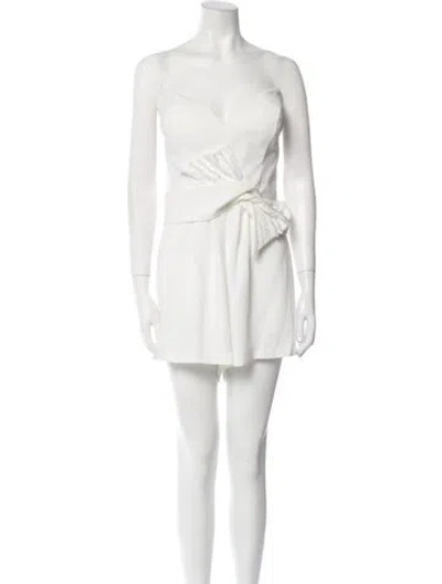 Pre-owned Tarik Ediz Strapless Romper In White