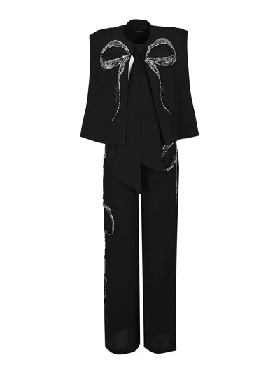Tarik Ediz Meli  Crepe Suit In Black