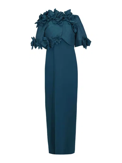 Tarik Ediz Dress With Cover Naueen 99134 In Blue