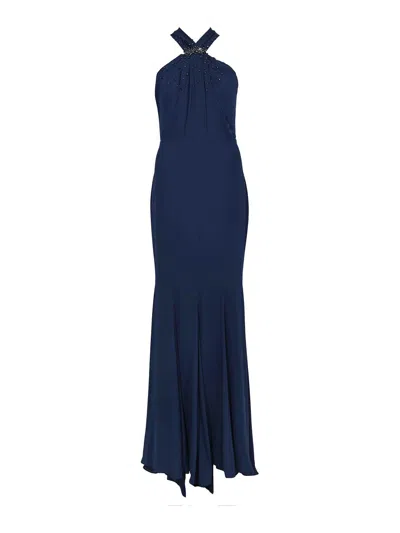 Tarik Ediz Long Dress 66495 In Crepe In Multi