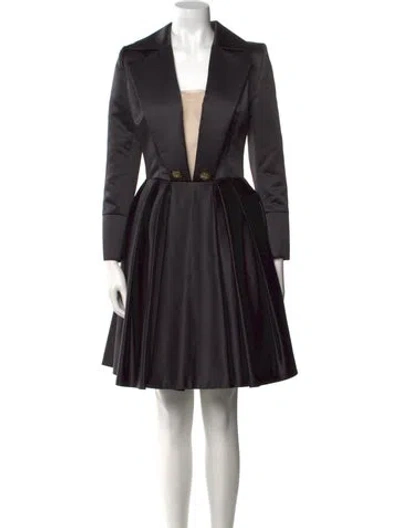 Pre-owned Tarik Ediz V-neck Mini Dress In Black