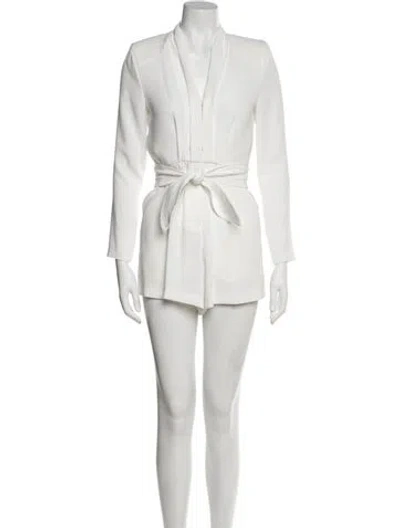 Pre-owned Tarik Ediz V-neck Romper In White