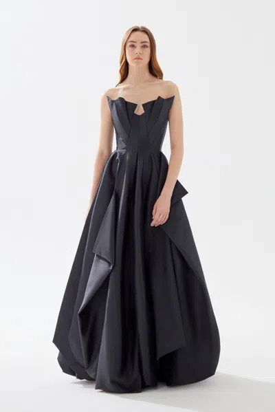 Tarik Ediz Willa Gown In Black