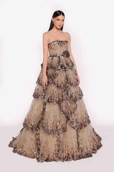 Tarik Ediz Winter Gown In Multi