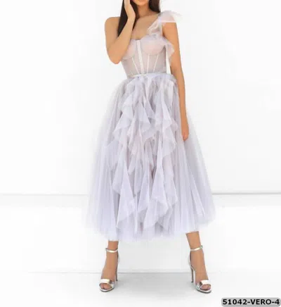 Tarik Ediz Women's A-line Dress In Lilac Blue In White