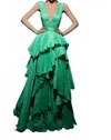 Tarik Ediz Women's Sleeveless Illusion Neck Gown In Mint In Green