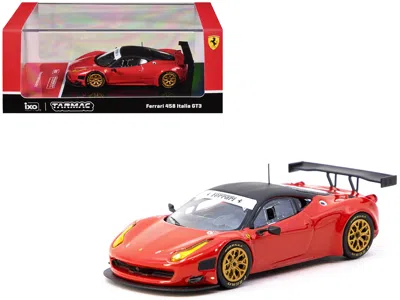Tarmac Works Ferrari 458 Italia Gt3 Red With Black Top "road64" Series 1/64 Diecast Model Car By