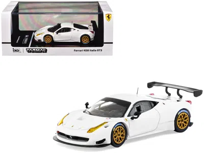 Tarmac Works Ferrari 458 Italia Gt3 White With Gold Wheels "road64" Series 1/64 Diecast Model Car By