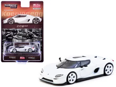 Tarmac Works Koenigsegg Cc850 White With Tarmac Cards "global64" Series 1/64 Diecast Model By