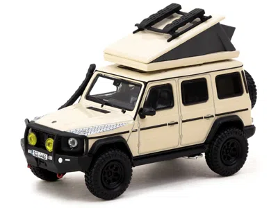 Tarmac Works Mercedes-amg G 63 With Camping Tent Beige "road64" Series 1/64 Diecast Model Car By