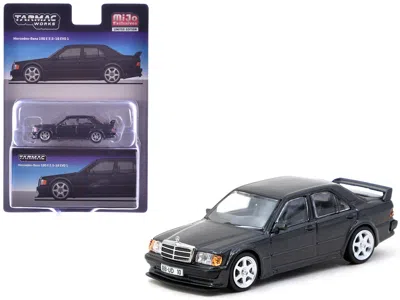Tarmac Works Mercedes-benz 190 E 2.5-16 Evo 1 Blue-black Metallic "global64" Series 1/64 Diecast Model By Tarmac  In Gray