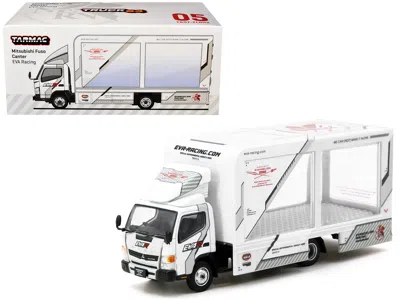Tarmac Works Mitsubishi Fuso Canter Mobile Display Truck Rhd (right Hand Drive) "eva Racing" White With Graphics 