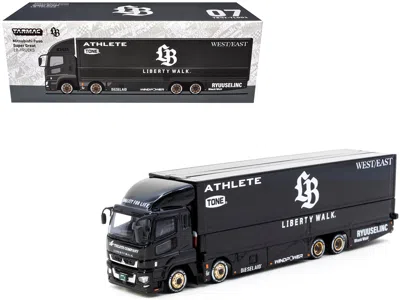 Tarmac Works Mitsubishi Fuso Super Great Truck Rhd (right Hand Drive) With Transporter "liberty Walk" Black "truc