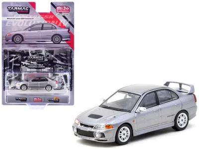 Tarmac Works Mitsubishi Lancer Evolution Iv Silver Metallic With Tarmac Cards "global64" Series 1/64 Diecast Mode