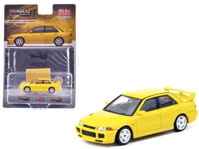 Tarmac Works Mitsubishi Lancer Gsr Evolution Iii Rhd (right Hand Drive) Yellow With Tarmac Cards "global64" Serie
