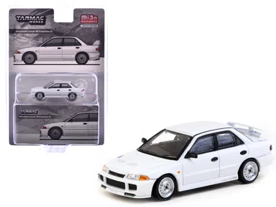 Tarmac Works Mitsubishi Lancer Rs Evolution Iii Rhd (right Hand Drive) White "global64" Series 1/64 Diecast Model