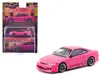 Tarmac Works Nissan Silvia (s15) Vertex Rhd (right Hand Drive) Pink Metallic "global64" Series 1/64 Diecast Model In Pink