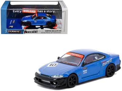 Tarmac Works Nissan Vertex Silvia (s15) Rhd (right Hand Drive) #10 " 10th Anniversary" Blue Metallic