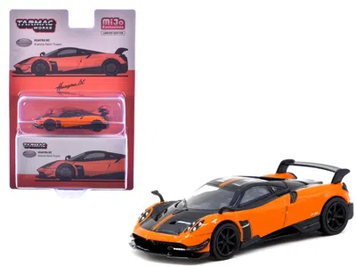 Tarmac Works Pagani Huayra Bc Arancio Saint Tropez Orange And Black "global64" Series 1/64 Diecast Model By Tarma