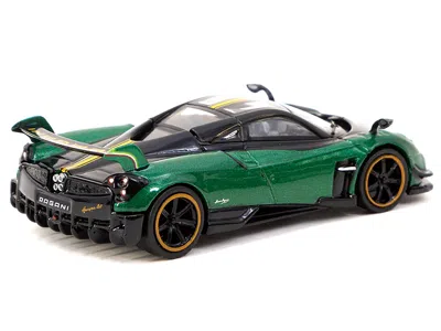 Tarmac Works Pagani Huayra Bc Trifoglio Verde Green Metallic And Black With Yellow Stripes "global64" Series 1/64