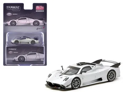 Tarmac Works Pagani Huayra R Satin Silver Metallic "global64" Series 1/64 Diecast Model By  In White