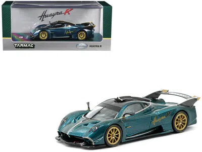 Tarmac Works Pagani Huayra R Turquoise Carbon Fiber With Gold Wheels "global64" Series 1/64 Diecast Model Car