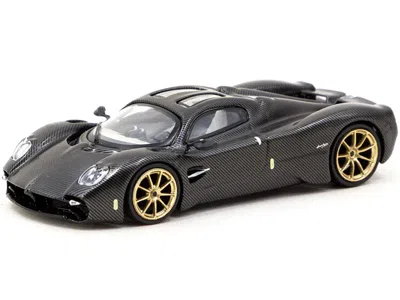 Tarmac Works Pagani Utopia Black Carbon Fiber With Gold Wheels "global64" Series 1/64 Diecast Model By Tarmac Wor