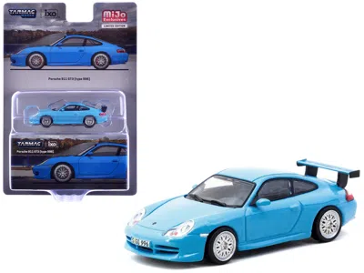 Tarmac Works Porsche 911 Gt3 (996) Light Blue "global64" Series 1/64 Diecast Model By
