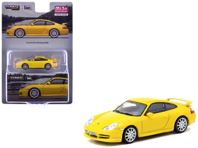 Tarmac Works Porsche 911 Gt3 (996) Yellow "global64" Series 1/64 Diecast Model Car By