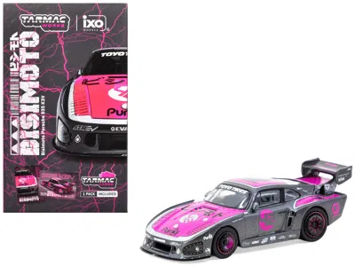 Tarmac Works Porsche 935 K3v Bisimoto Gray Metallic With Pink Hood And Top With Tarmac Cards "hobby64" Series 1/6 In Multi