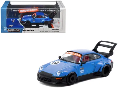Tarmac Works Rwb 993 Rhd (right Hand Drive) #10 " 10th Anniversary" Blue Metallic "hobby64" Series 1/