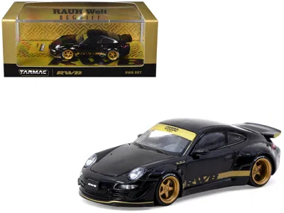 Tarmac Works Rwb 997 Black With Gold Wheels And Stripes "hobby64" Series 1/64 Diecast Model Car By  In Multi