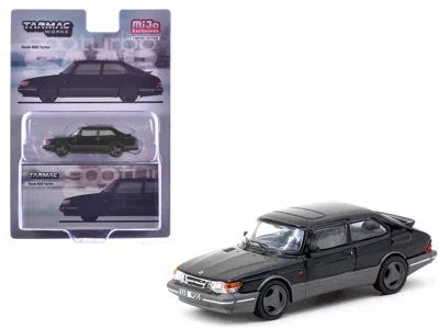 Tarmac Works Saab 900 Turbo Black "global64" Series 1/64 Diecast Model By  In Gray