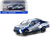 Tarmac Works Toyota Hilux Pickup Truck Rhd (right Hand Drive) "toyo Tires" White And Blue With Graphics "hobby64" In Blue