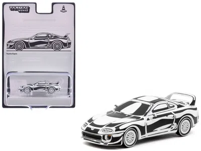 Tarmac Works Toyota Supra "designed By Joshua Vides" Black And White "hobby64" Series 1/64 Diecast Model Car By T