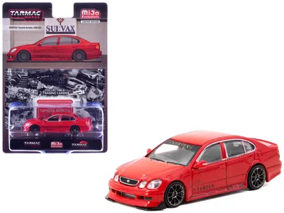 Tarmac Works Toyota Vertex Aristo Jzs161 Rhd (right Hand Drive) Red With Tarmac Cards "global64" Series 1/64 Diec