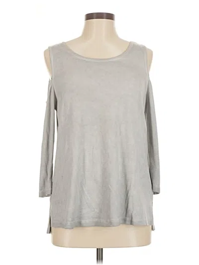 Pre-owned Tart 3/4 Sleeve Top Gray Cold Shoulder Neckline Tops