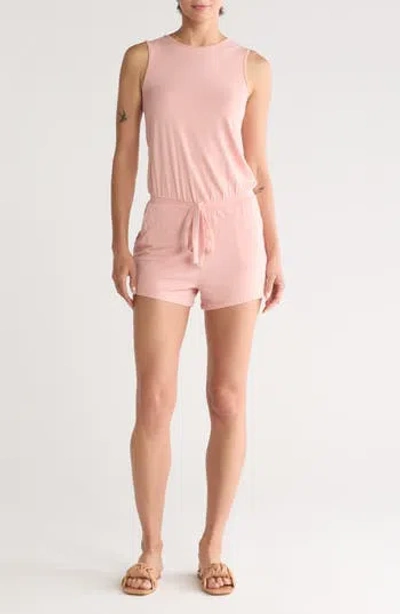 Tart Alita Tie Waist Romper In Pale Coral