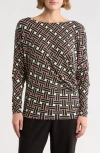 Tart Anita Asymmetric Long Sleeve Top In Multi