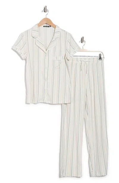 Tart Brushed Ginnie Long Pajamas In Vertical Varigated Stripe