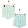 Tart Challis Oriel 2-pack Boxer Shorts In Lemon Gingham + Ditsy Aqua