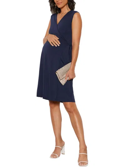 Tart Charmaine Womens Lattice Back Mini Wrap Dress In Black