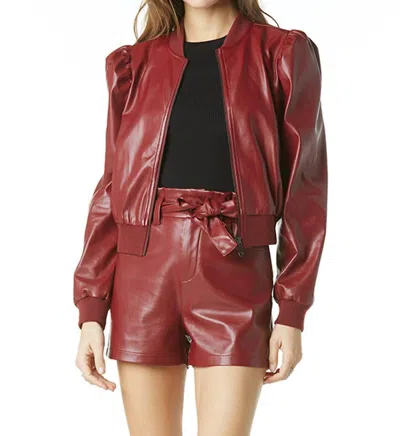 Tart Collections Amma Vegan Leather Jacket In Cabernet In Red
