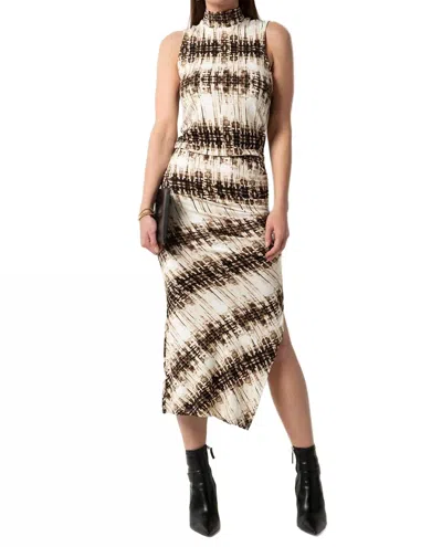 Tart Collections Arden Sleeveless Dress In Folded Shibori Stripe In Multi