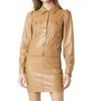 Tart Collections Averill Vegan Leather Jacket In Soft Brown In Multi