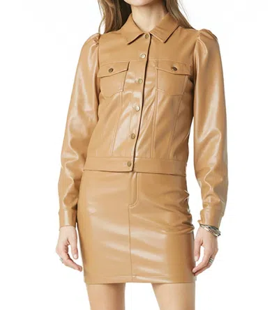 Tart Collections Averill Vegan Leather Jacket In Soft Brown In Multi