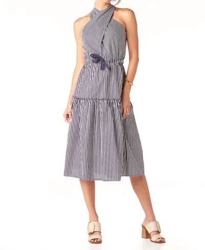 Tart Collections Bella Midi Dress In Poplin Stripe/mini Poplin Stripe In Multi